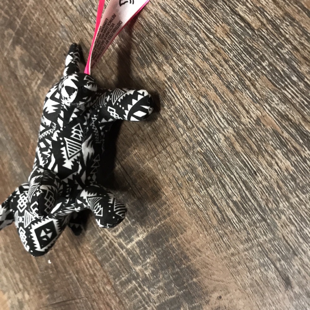Victoria’s Secret PINK Mini Plush Stuffed Dog black and white print - Picture 4 of 5